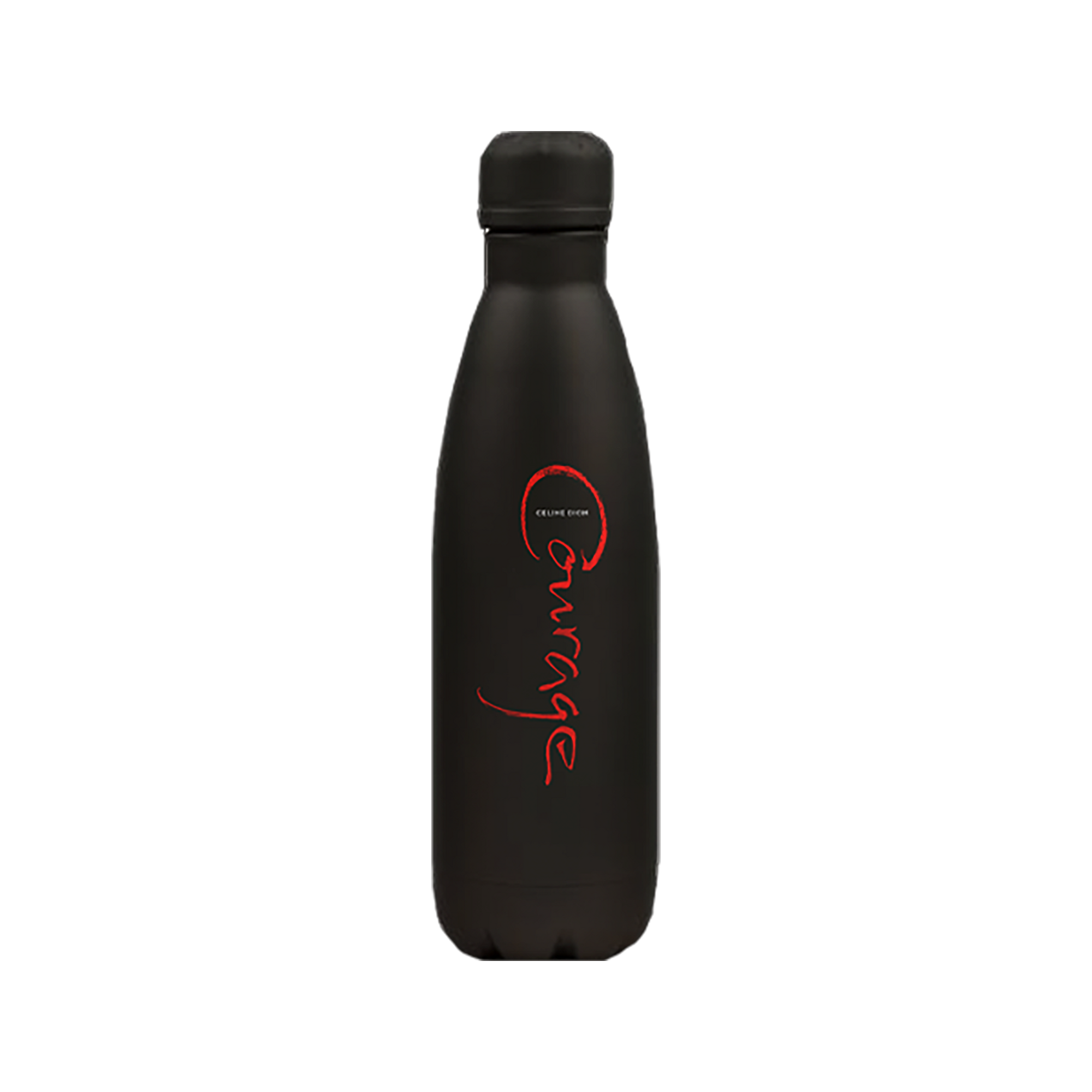 Courage Water Bottle black w/red print